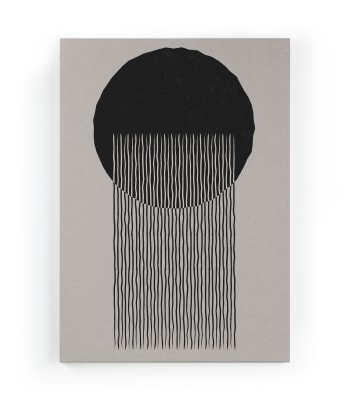 BLACK GEOMETRIC - Peinture sur toile 60x40 imprimé HD noir Géométrique