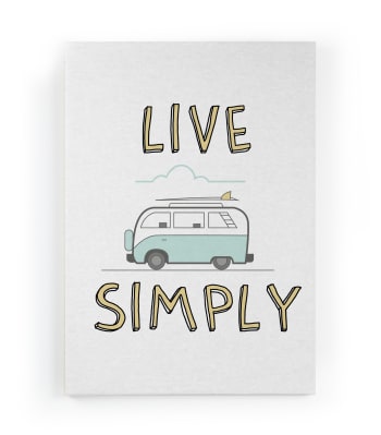 LIVE SIMPLY - Lienzo 60x40 impresión vivir de forma sencilla