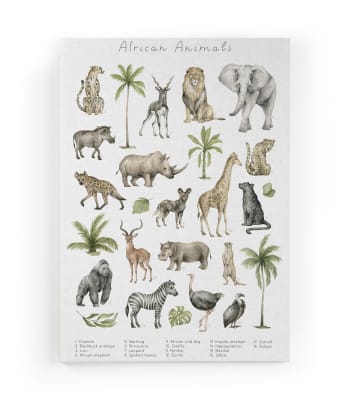 AFRICAN ANIMALS - Peinture sur toile 60x40 imprimé HD animaux d'Afrique