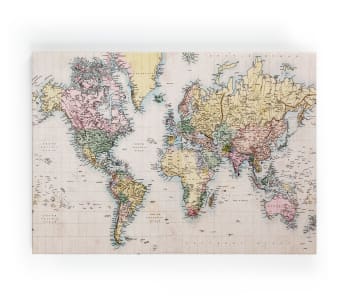 COLOR MAPAMUNDI - Peinture sur toile 60x40 imprimé HD couleur carte du monde