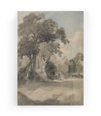 TREES IN A MEADOW - Peinture sur toile 60x40 imprimé HD arbres dans un pré
