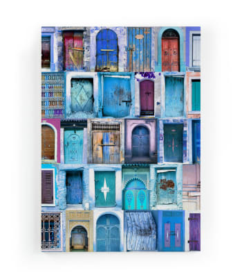 BLUE DOOR - Peinture sur toile 60x40 imprimé HD porte bleue
