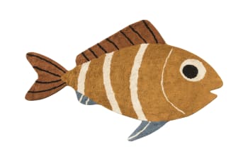 FISH RUG S - Tapis enfant coton forme de poisson S