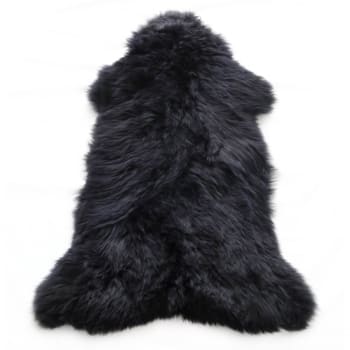 Tapis en peau de mouton noire