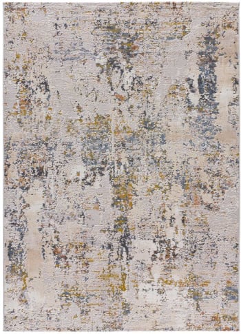 Springs - Tappeto astratto beige/rame/blu 77x150 cm