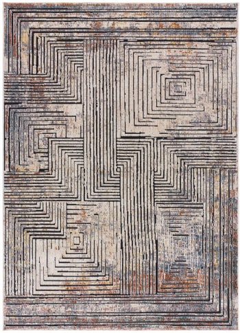 TRUVA - Tapis géométrique de style vintage multicolore, 77X150 cm