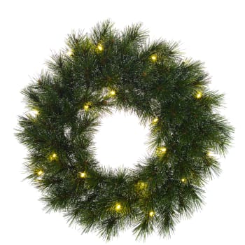 Glendon - Weihnachtskranz mit grüner LED-Beleuchtung D60