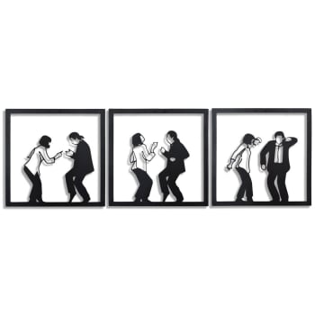 Déco murale la danse en métal noir 150x50 cm