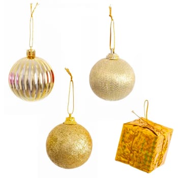 Set de 20 boules de Noël dorées - 6cm