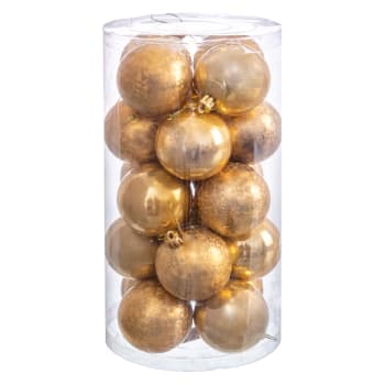 Set de 20 boules de Noël doré - 6cm