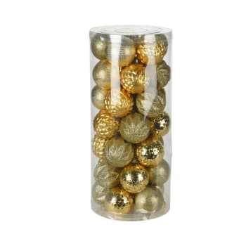 Set de 35 boules de Noël doré - 6cm