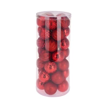 Set de 35 boules de Noël rouges - 6cm
