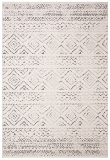 Tulum - Tapis de salon interieur en ivoire & gris, 183 x 274 cm