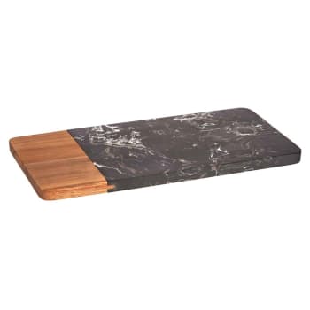 Planche à découper en acacia et marbre noir - 30x15x1.3cm