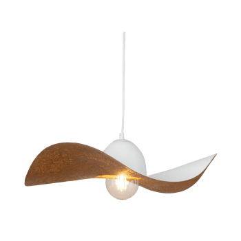 Barret 2 - Lámpara de techo de acero blanco y dorado de 76 cm