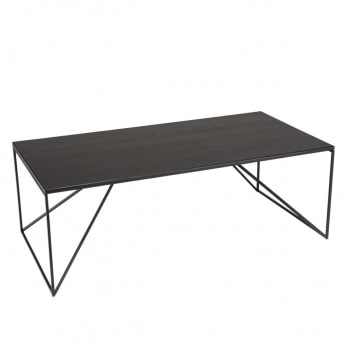 Daly - Table basse rectangulaire noire 120x60cm piètement métal