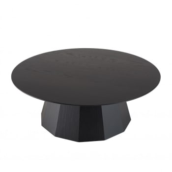 Daly - Table basse ronde noire 90x90cm