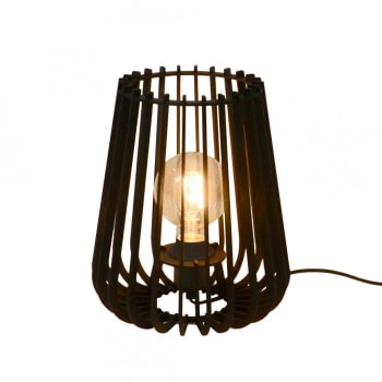 ELSA - Lampe en lamelles de bois noir
