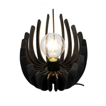 LOSA - Lampe à poser en lamelles de bois noir