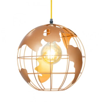 MAP - Suspension globe terrestre en métal cuivré