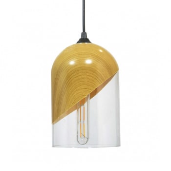 ZILA - Suspension cloche en verre peint naturel