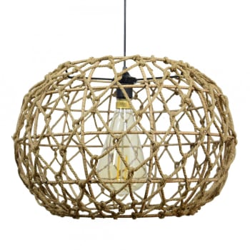Suspension Rustique Avec Corde Réglable En Hauteur ø10 Cm SOGA | Maisons Du Monde