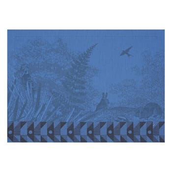 Forêt enchantée - Set de table en coton celeste 50 x 36