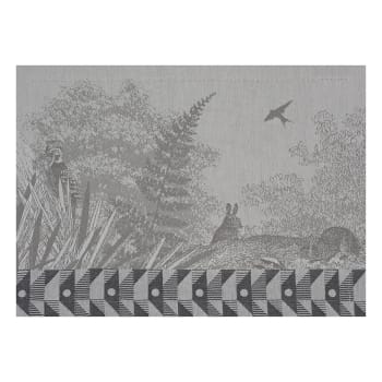 Forêt enchantée - Set de table en coton argent 50 x 36