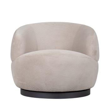 Fauteuil Pivotant 360° en velours vert - 78x75x78 cm - Dépôt des Docks