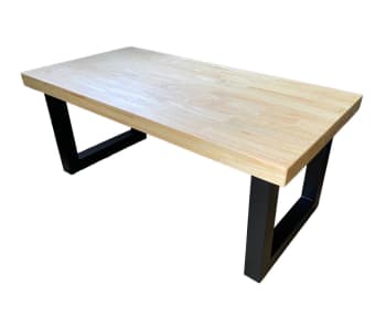 Matika - Table basse relevable bois et acier noir L120