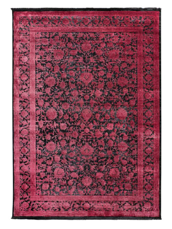 BROOKLYN - Tapis vintage en noir et rouge, 160X230 cm