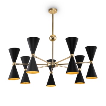 Lampadario nero in stile industriale regolabile in altezza