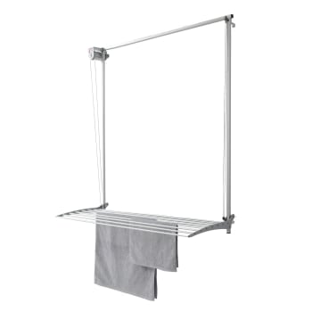 Sèche-Linge Mural Pliable Foxydry Wall - Aluminium, Saliscendi 88-152 Cm - Fabriqué En Italie