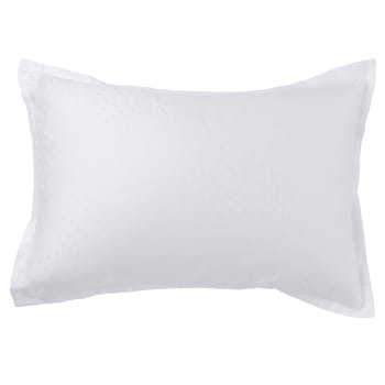 Prestige - Taie d'oreiller rectangulaire coton jacquard uni blanc 50x70