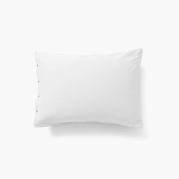 Quartz - Taie d'oreiller rectangulaire coton lavé bio uni blanc 50x70