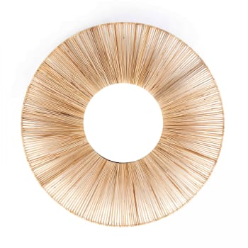 Specchio da parete in rattan colore naturale per esterno NEW SURYA