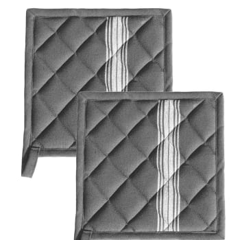 Set tablier(70x79cm), gant (27x14cm) et manique (18x18cm) gris BREAD