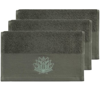 Nucifera - Lot de serviettes invité  eucalyptus 30x50 cm