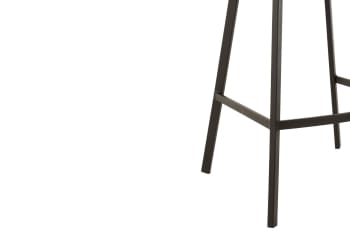 OLIVIA - Chaise de bar en velours peau de pêche et en métal noir ( lot de 2)