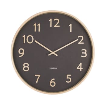 Horloge en bois noir diam 40cm