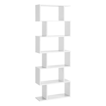 Libreria bianca a 6 livelli - L70 x H190,5 cm
