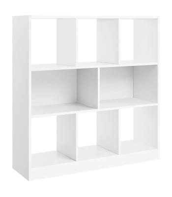 Bibliothèque blanche 8 cases de rangement ouvertes - L97,5 x H100 cm