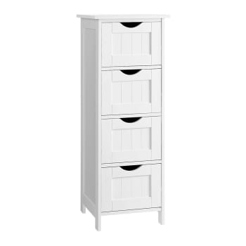 Badezimmerschrank Weiß mit 4 Schubladen - L30 cm