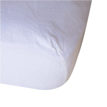 Les essentiels - Drap-housse en lin lavé blanc 160x200