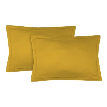 Julia - Federe (x2) raso di cotone 50x70 giallo senape