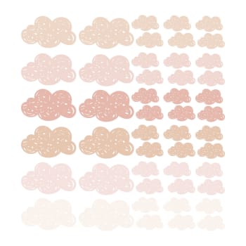 Clouds - Stickers muraux en vinyle petits nuages rose et beige