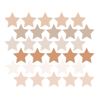 Stars1 - Stickers mureaux en vinyle étoiles marron et beige