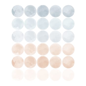 Circles3 - Stickers mureaux en vinyle rondes aquarelle bleu et beige