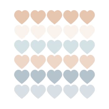 Hearts1 - Stickers mureaux en vinyle coeurs bleu et beige