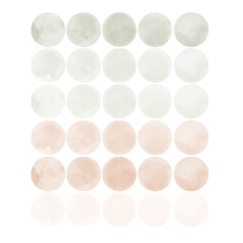Circles3 - Stickers mureaux en vinyle rondes aquarelle vert et beige